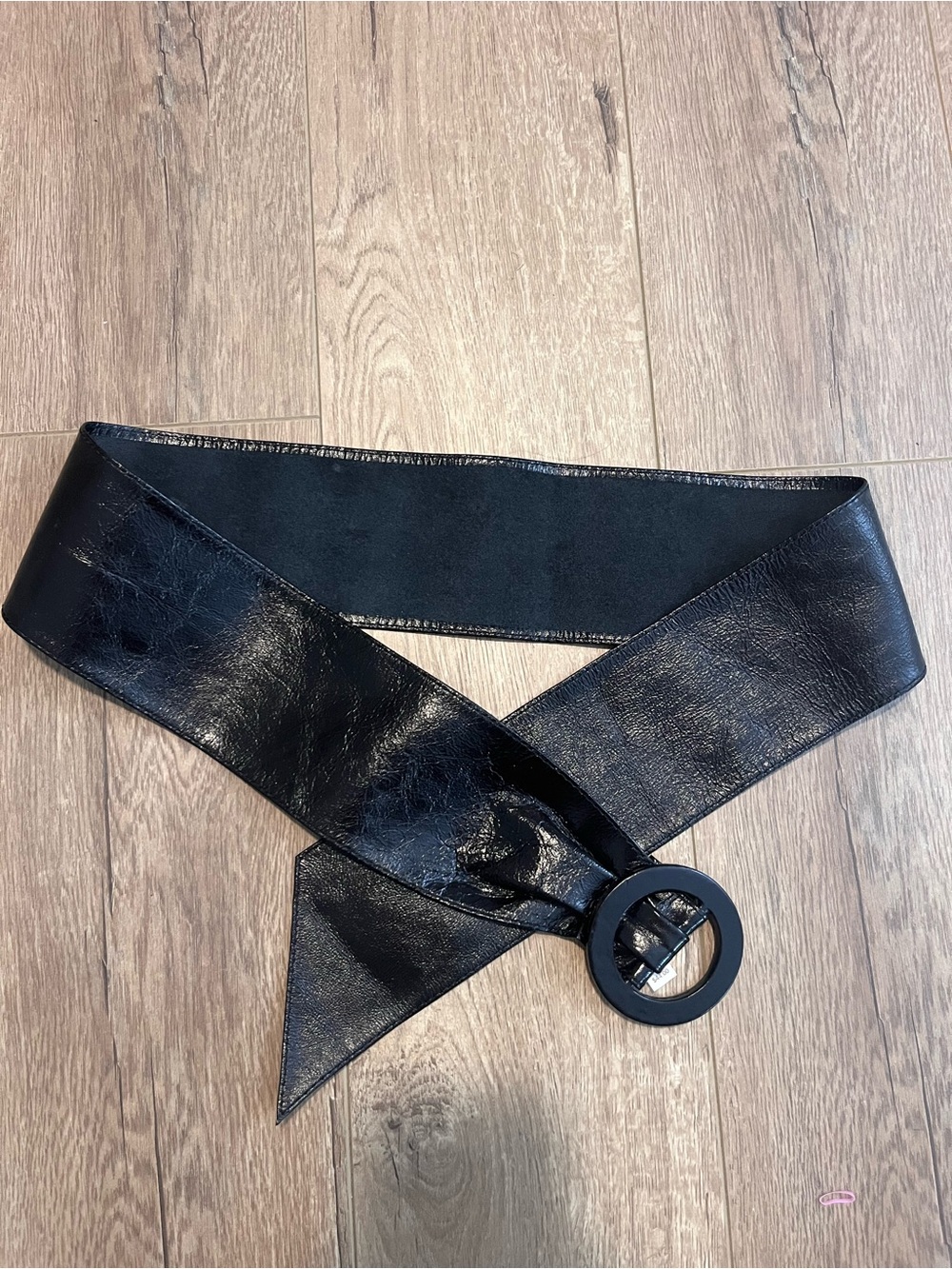 NWOT Talbots Women's Black Leather Belt Dress belt size L